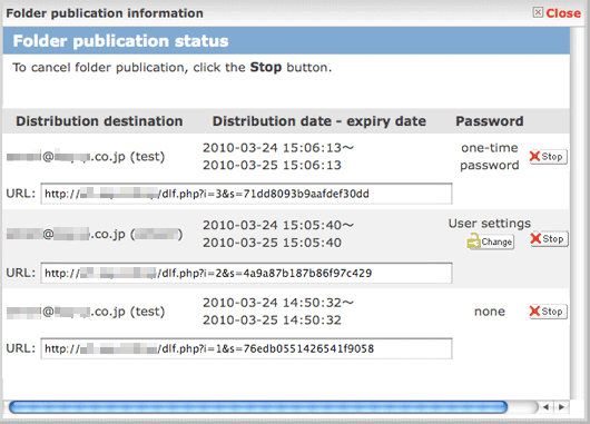 the folder publication information page